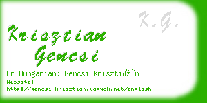 krisztian gencsi business card